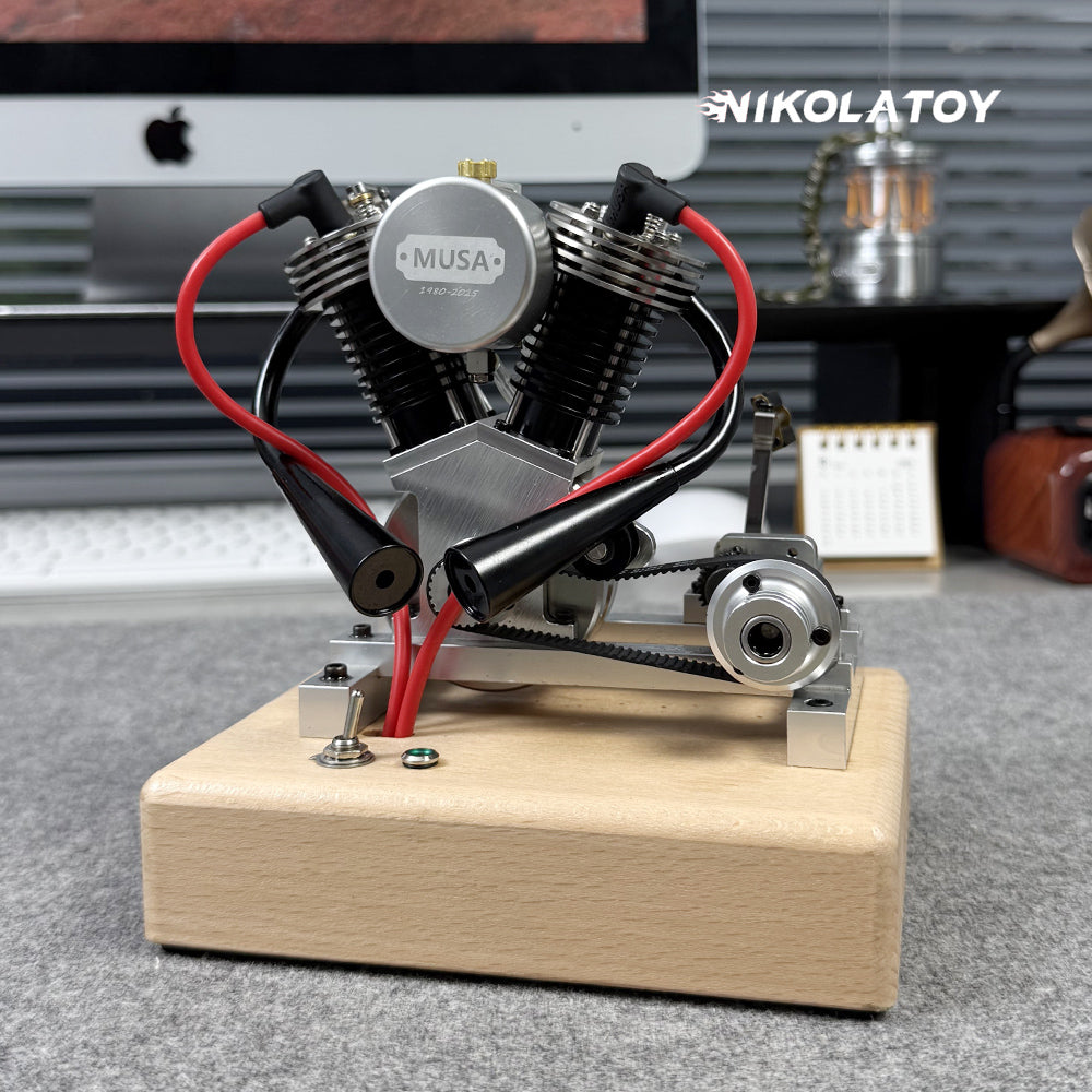 NIKOLATOY® 2025 New Miniature Harley Davidson V2 Real Engine Model