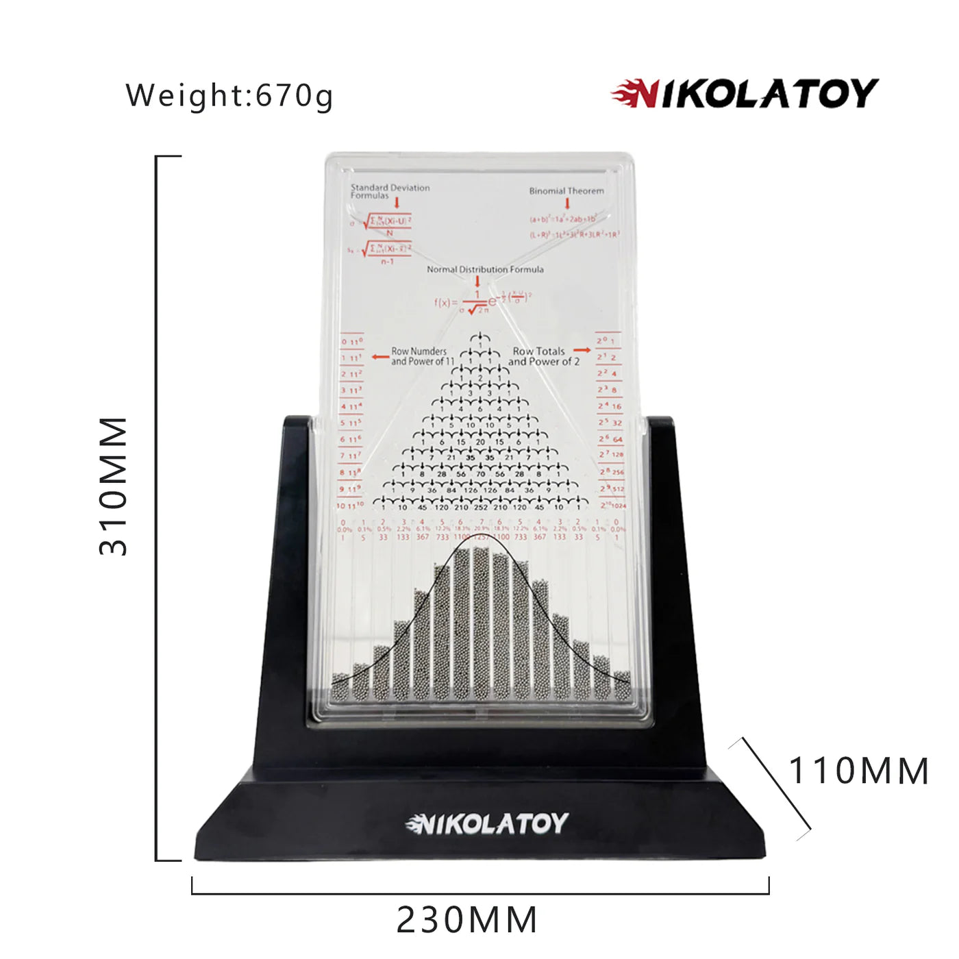 NIKOLATOY® Galton board normal distribution model