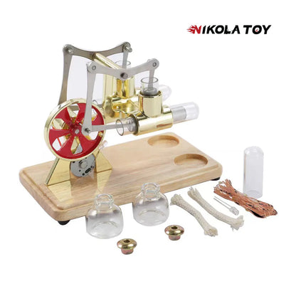 NIKOLATOY® Bamboo based twin cylinder Stirling engine