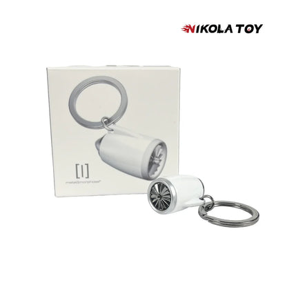 NIKOLATOY® Flagship aircraft turbofan engine keychain