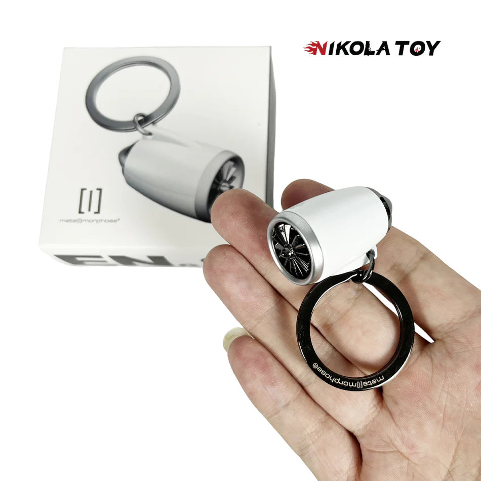 NIKOLATOY® Flagship aircraft turbofan engine keychain