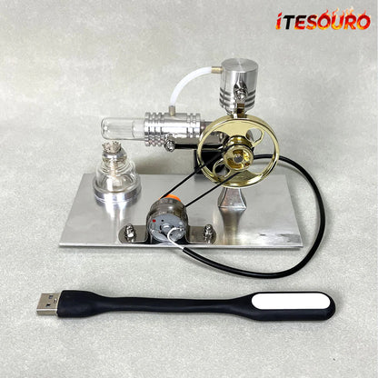 NikolaToy™ L-type Stirling engine model - power generation+LED light