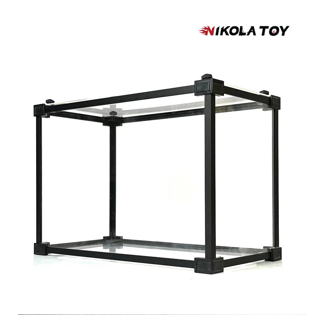NIKOLATOY® Alloy frame high transparent dust cover storage display box