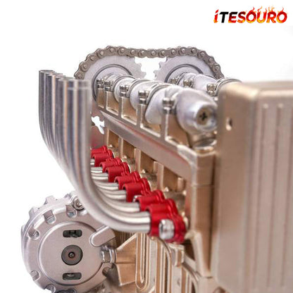 NikolaToy™ TECHING L4 Car Engine Model Full Metal Assembling Four-cylinder Building Kits
