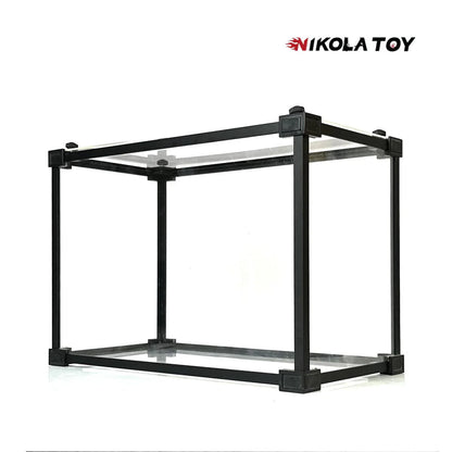 NIKOLATOY® Alloy frame high transparent dust cover storage display box