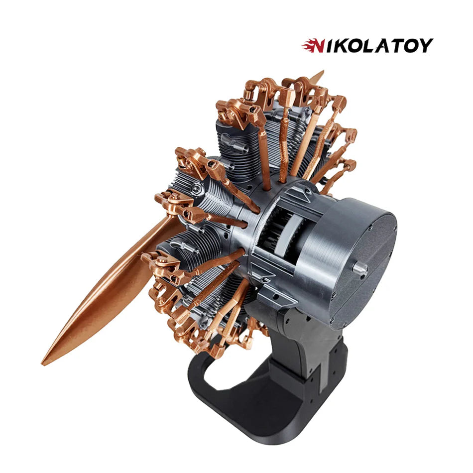 NIKOLATOY®Highly restored 9-cylinder Radial engine model