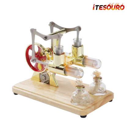 NikolaToy™ Double cylinder Stirling thermal power Generator Set