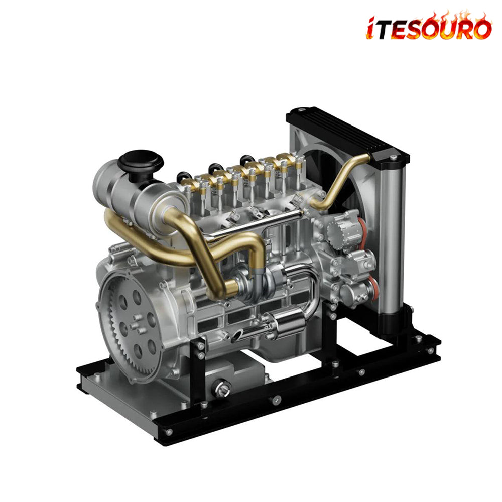 NIKOLATOY® TECHING Workable Mini Diesel 4-cylinder Engine Metal Model DIY Kits
