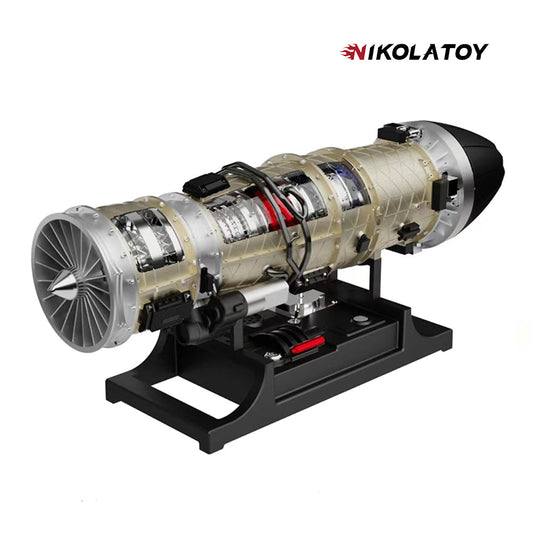NIKOLATOY®Turbofan Engine Model Kit that Works F35 Military Fighter Jet Engine Kits 600+PCS