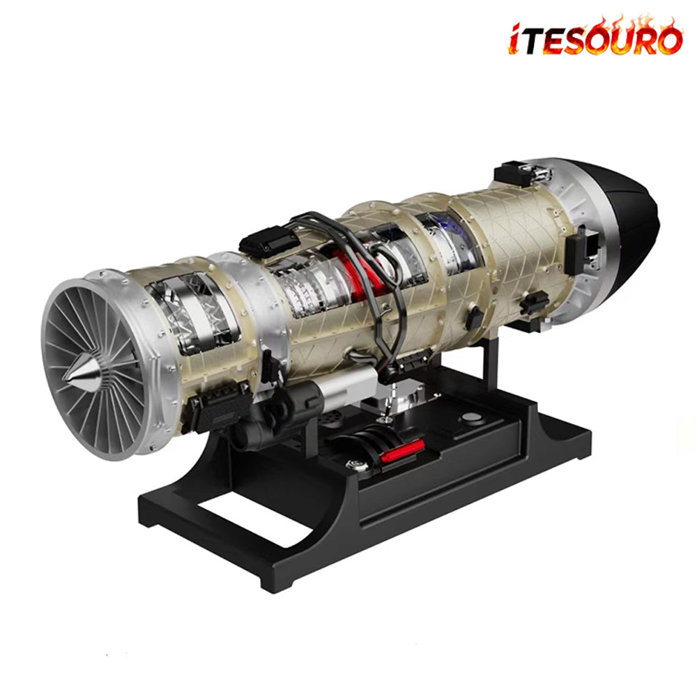 NIKOLATOY®Turbofan Engine Model Kit that Works F35 Military Fighter Jet Engine Kits 600+PCS