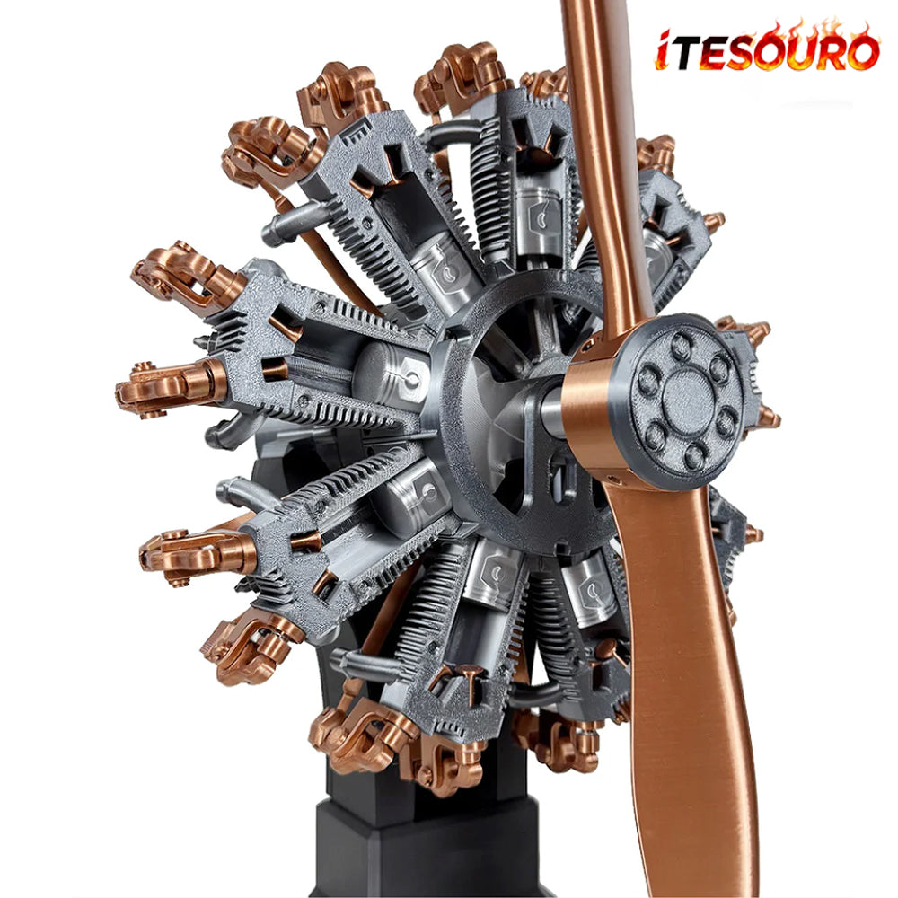 NIKOLATOY®Highly restored 9-cylinder Radial engine model