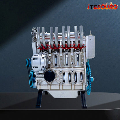 NikolaToy® TECHING V8 Car Engine Model Full Metal Assembling 8-cylinder 500+Pcs Building Kits
