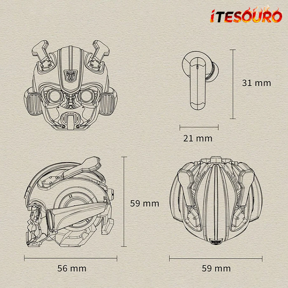 NIKOLATOY®Transformers Bumblebee H1 Earphones