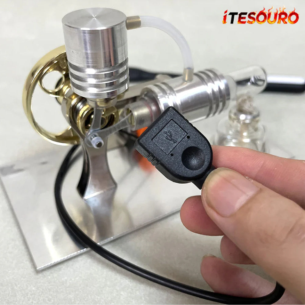 NikolaToy™ L-type Stirling engine model - power generation+LED light