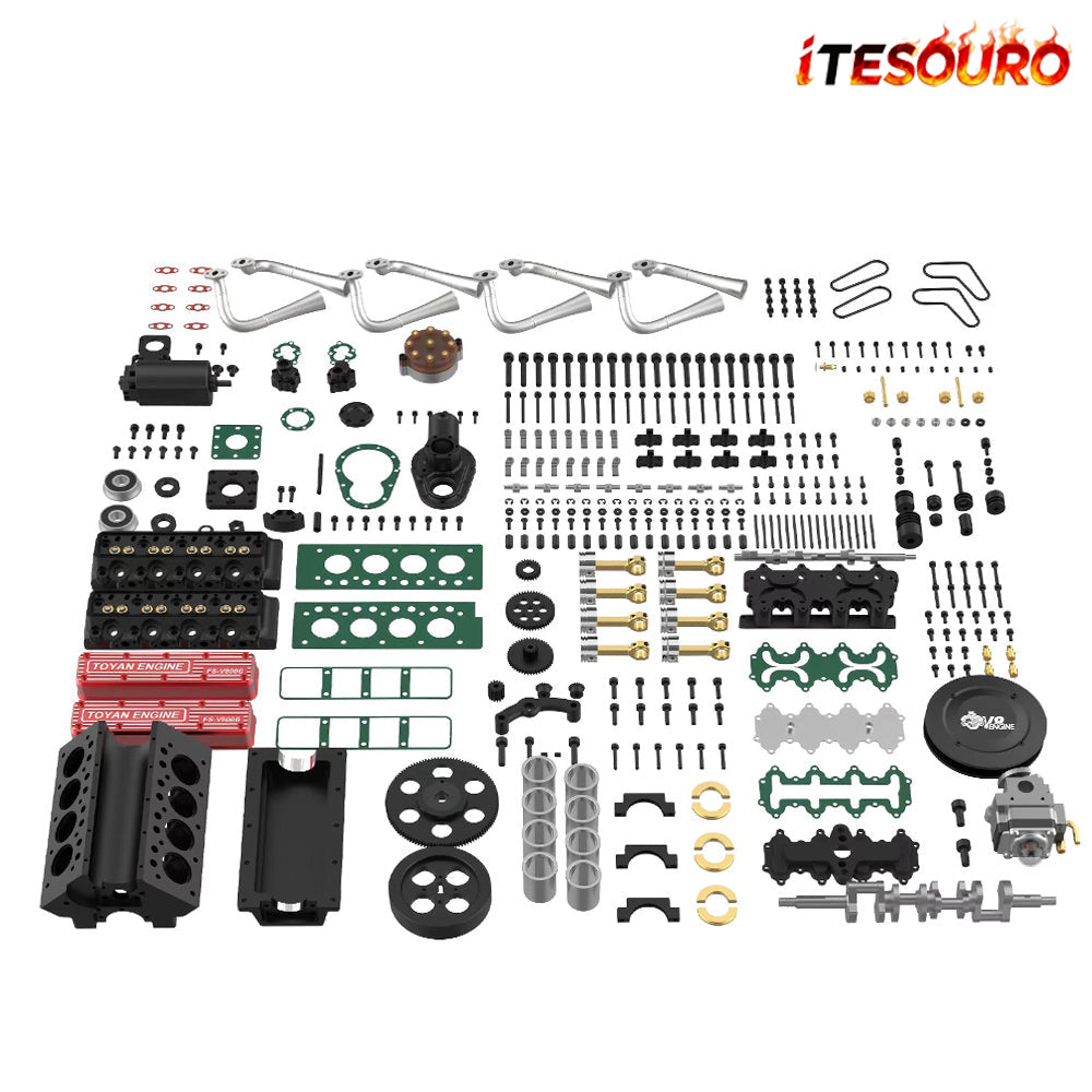 NikolaToy® Toyan V8 Engine FS-V800WGPC 28cc OHV Gasoline Engine Kit+Starter Kit