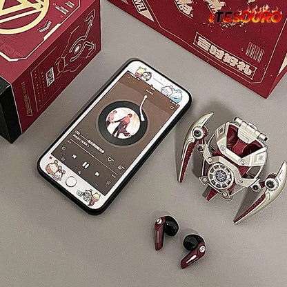NIKOLATOY® & Marvel Iron Man Mech Bluetooth Noise cancelling Earphones