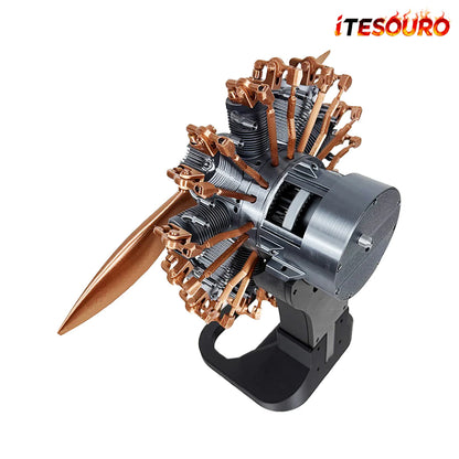 NIKOLATOY®Highly restored 9-cylinder Radial engine model