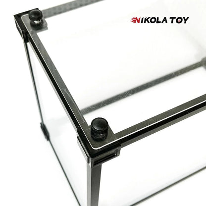 NIKOLATOY® Alloy frame high transparent dust cover storage display box