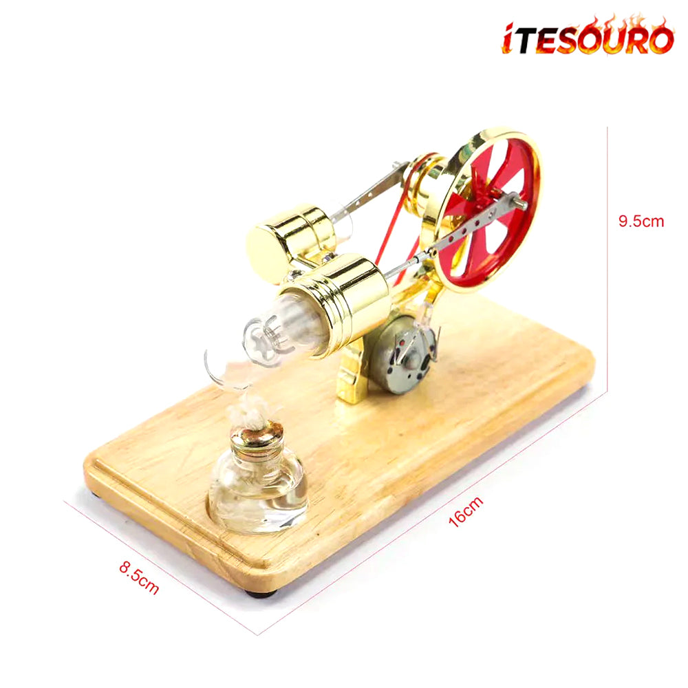 NIKOLATOY® Bamboo based single cylinder Stirling engine