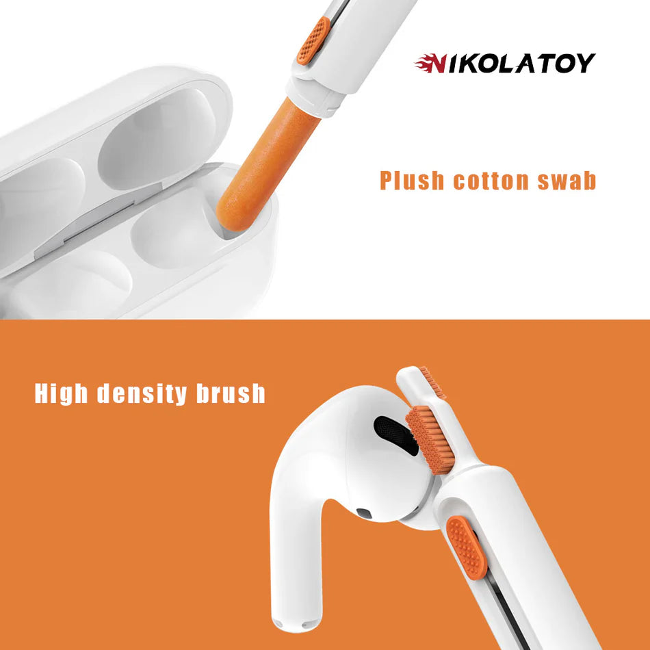 NIKOLATOY®Multi functional notebook computer headphone keyboard efficient cleaning 8-in-1 set