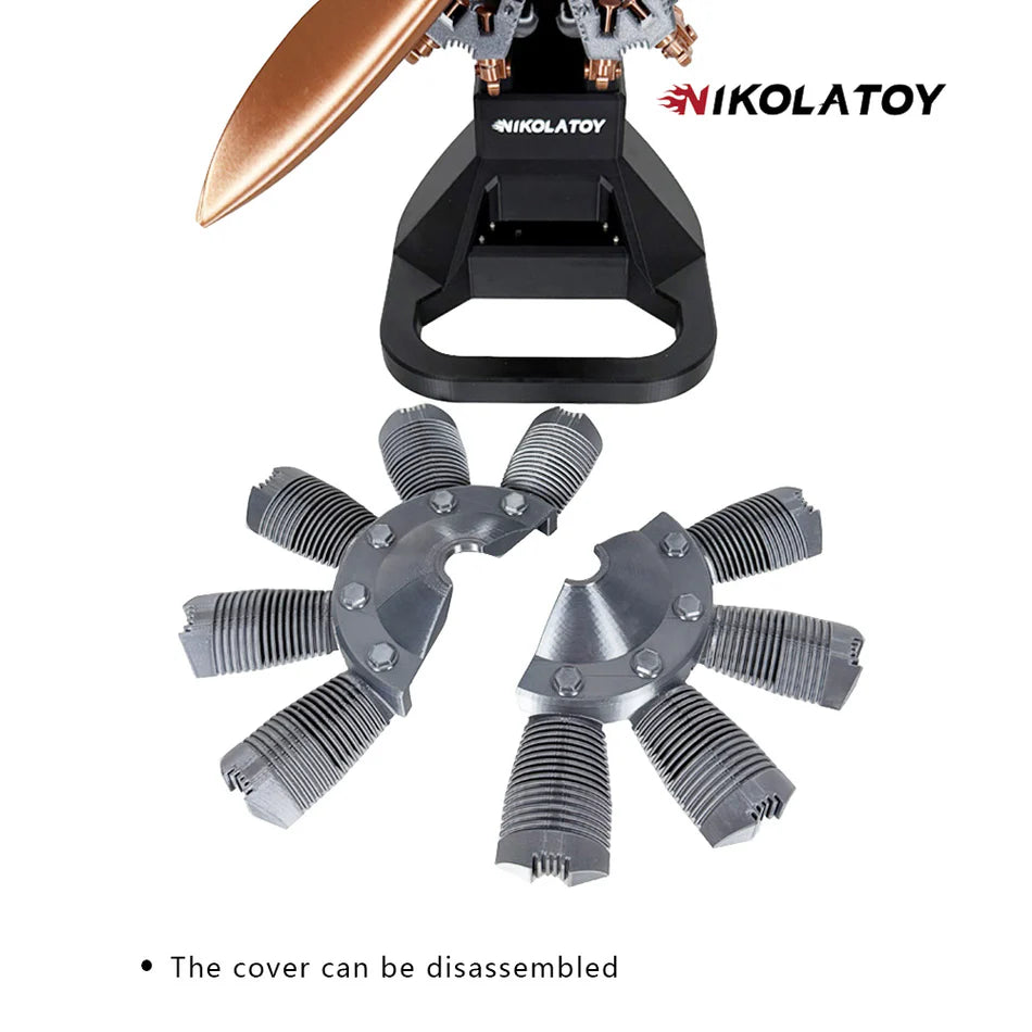 NIKOLATOY®Highly restored 9-cylinder Radial engine model