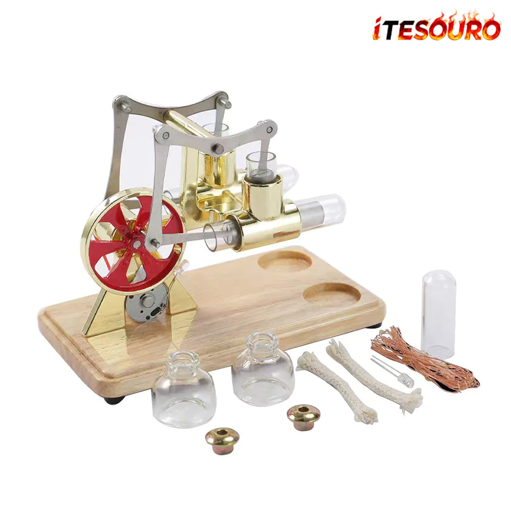 NIKOLATOY® Bamboo based twin cylinder Stirling engine