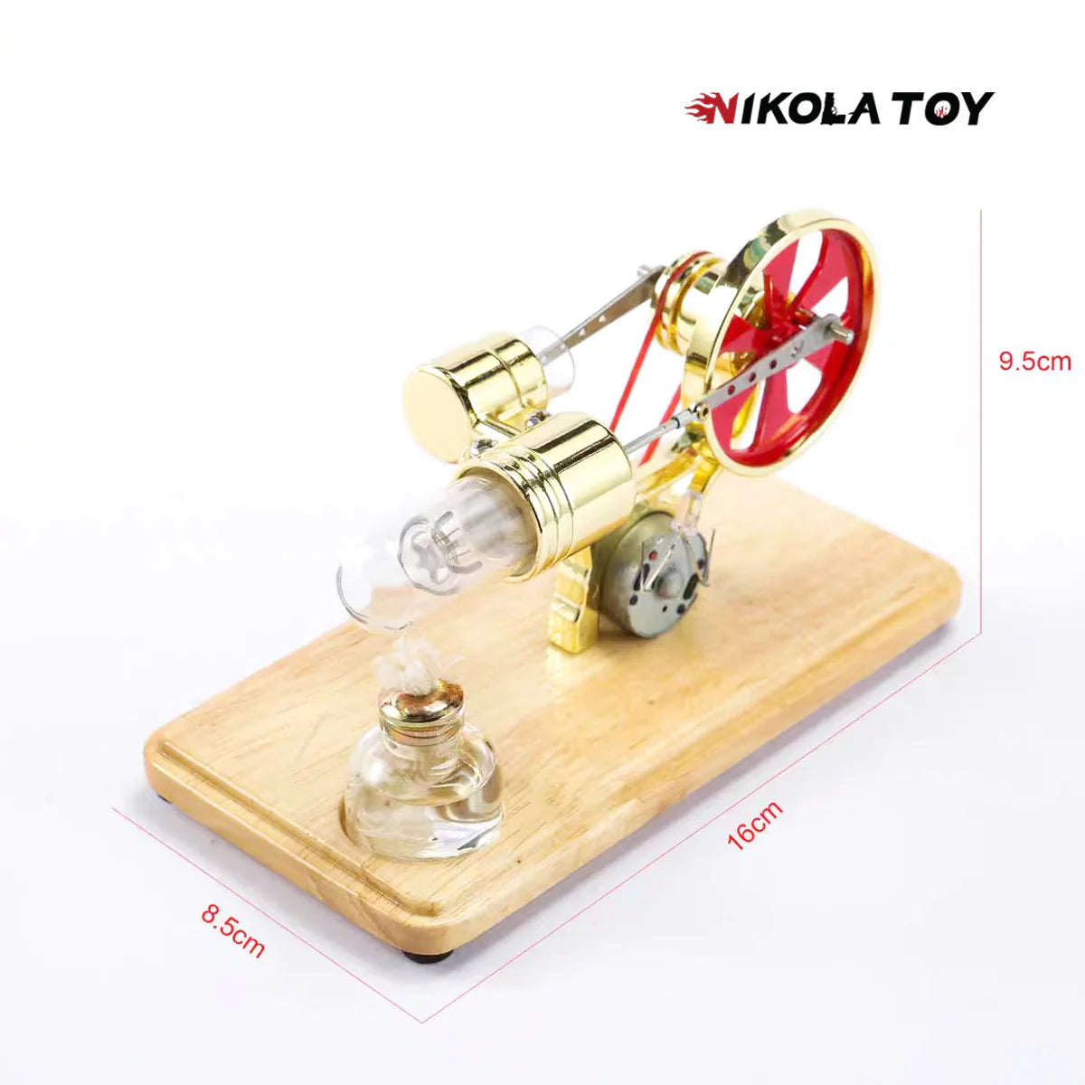 NIKOLATOY® Bamboo based single cylinder Stirling engine
