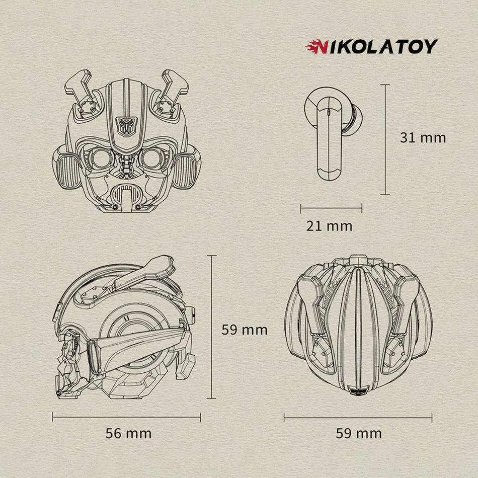 NIKOLATOY®Transformers Bumblebee H1 Earphones