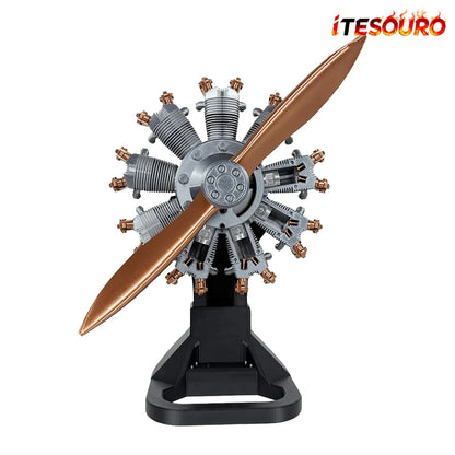 NIKOLATOY®Highly restored 9-cylinder Radial engine model