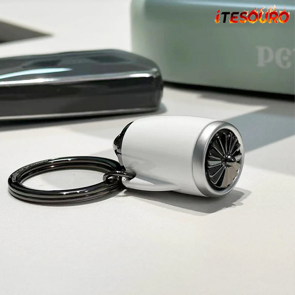 NIKOLATOY® Flagship aircraft turbofan engine keychain