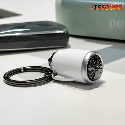 NIKOLATOY® Flagship aircraft turbofan engine keychain