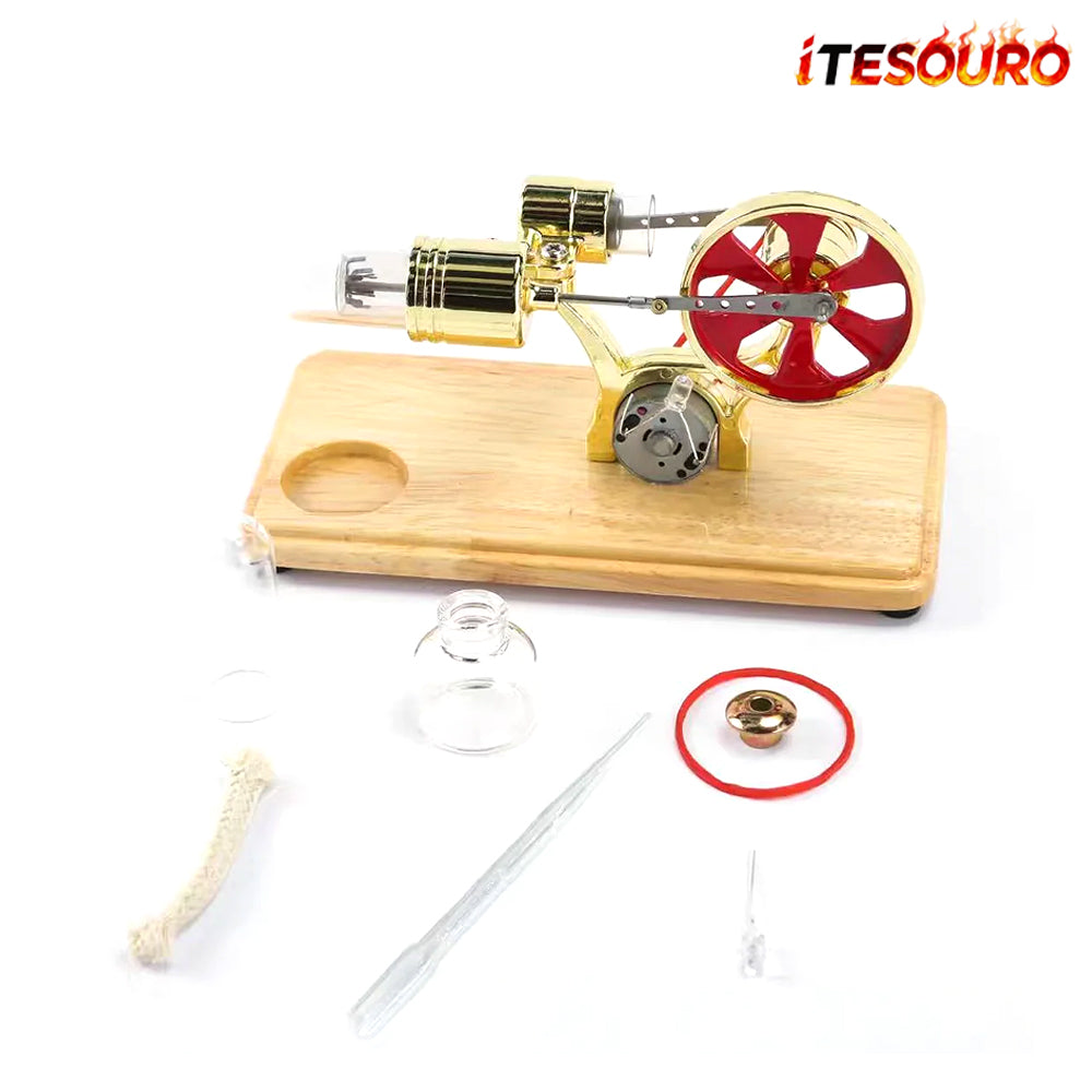 NIKOLATOY® Bamboo based single cylinder Stirling engine
