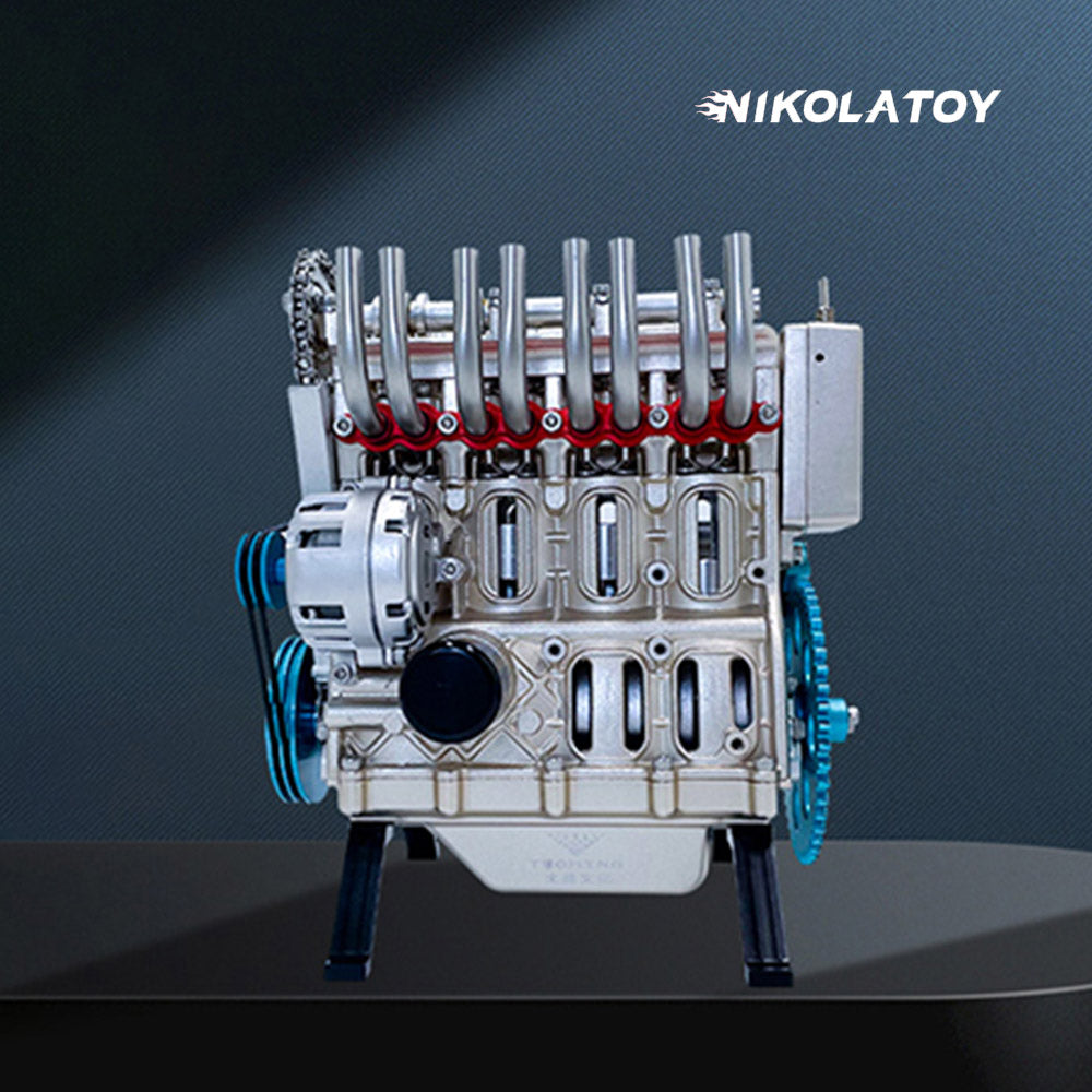 NikolaToy® TECHING V8 Car Engine Model Full Metal Assembling 8-cylinder 500+Pcs Building Kits