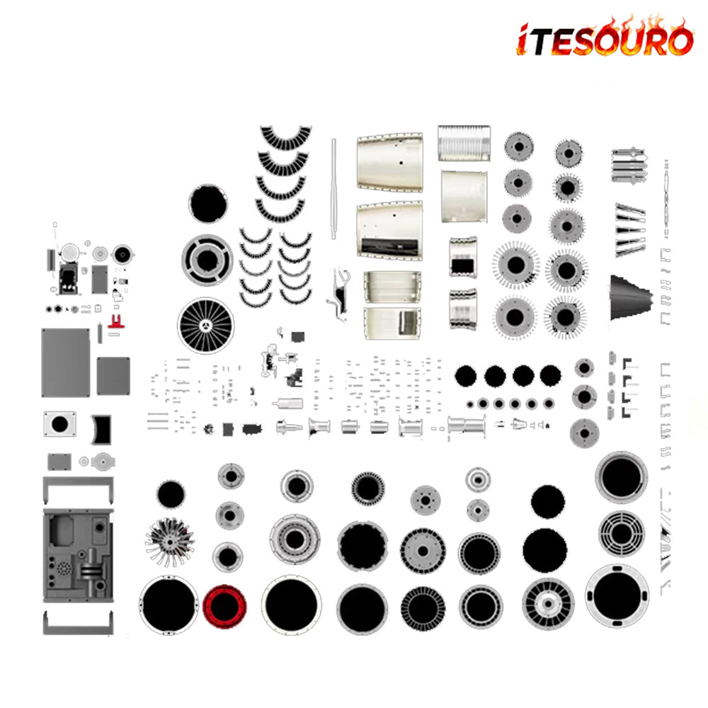 NIKOLATOY®Turbofan Engine Model Kit that Works F35 Military Fighter Jet Engine Kits 600+PCS