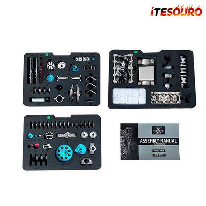 NikolaToy™ TECHING L4 Car Engine Model Full Metal Assembling Four-cylinder Building Kits
