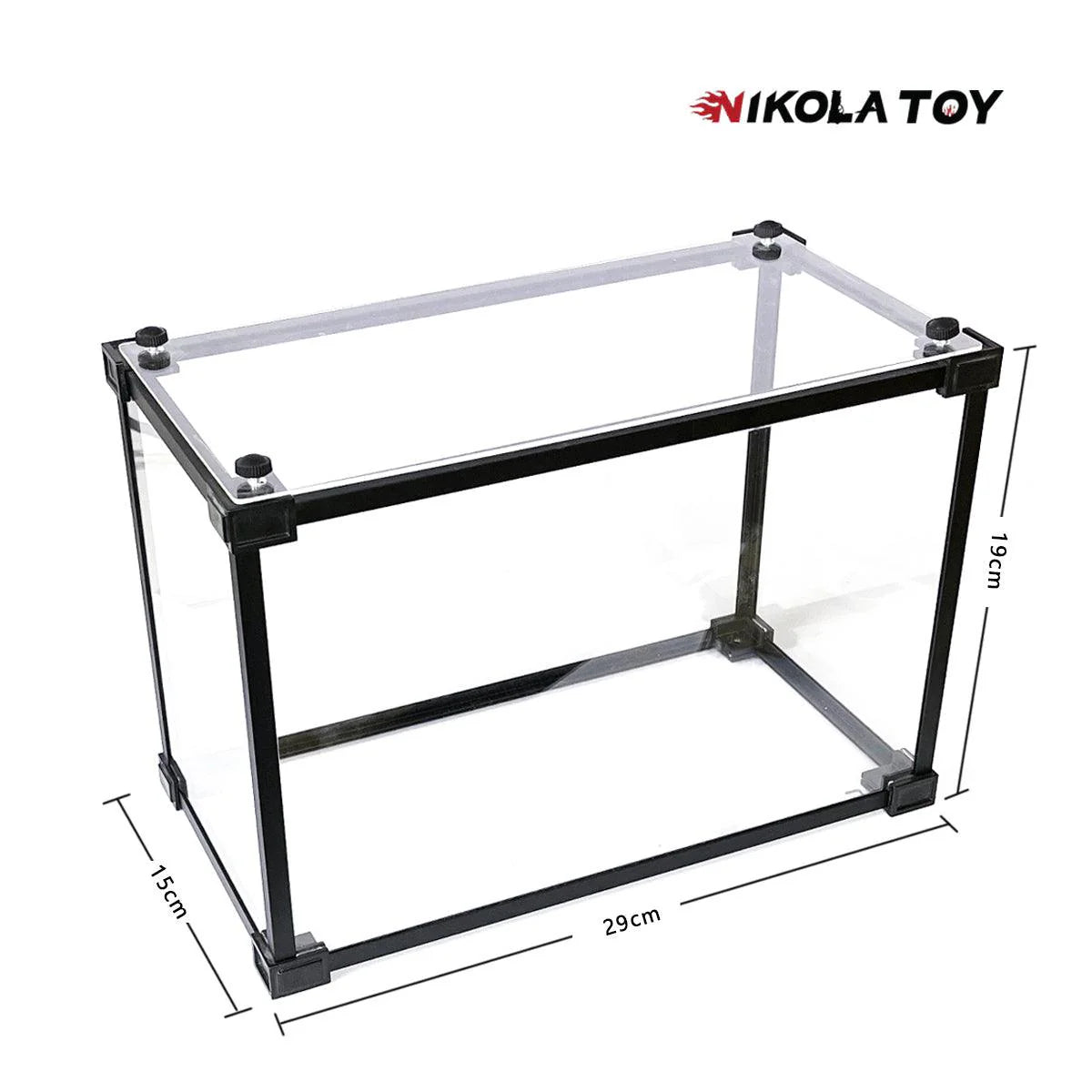 NIKOLATOY® Alloy frame high transparent dust cover storage display box