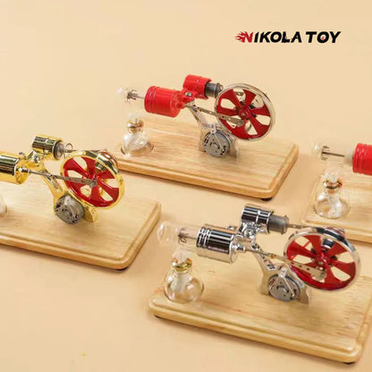 NIKOLATOY® Bamboo based single cylinder Stirling engine