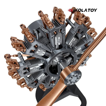 NIKOLATOY®Highly restored 9-cylinder Radial engine model