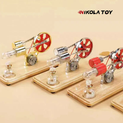 NIKOLATOY® Bamboo based single cylinder Stirling engine