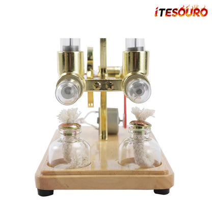 NIKOLATOY® Bamboo based twin cylinder Stirling engine