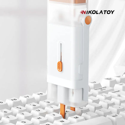 NIKOLATOY®Multi functional notebook computer headphone keyboard efficient cleaning 8-in-1 set
