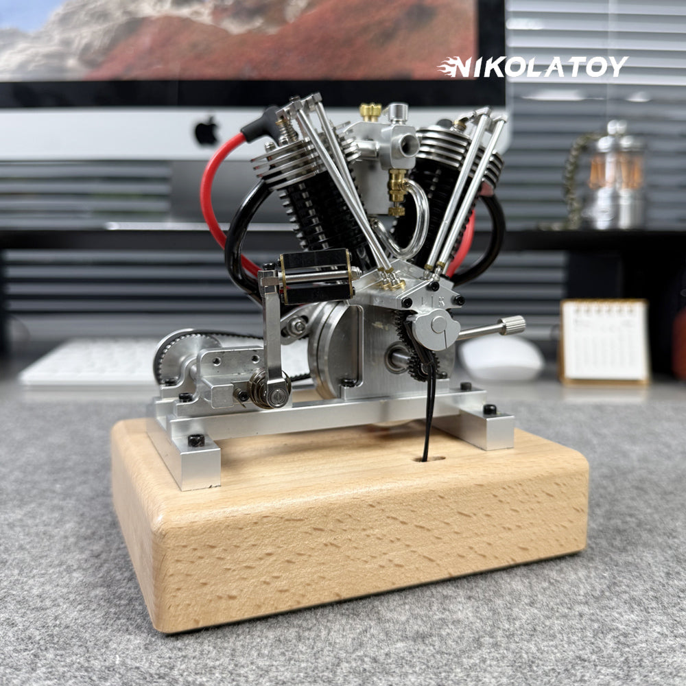 NIKOLATOY® 2025 New Miniature Harley Davidson V2 Real Engine Model