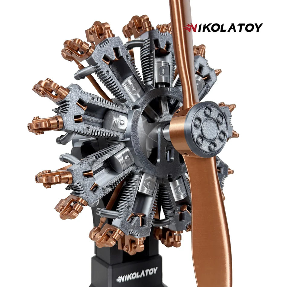 NIKOLATOY®Highly restored 9-cylinder Radial engine model