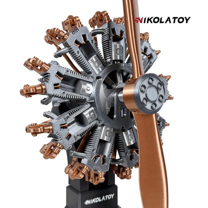 NIKOLATOY®Highly restored 9-cylinder Radial engine model