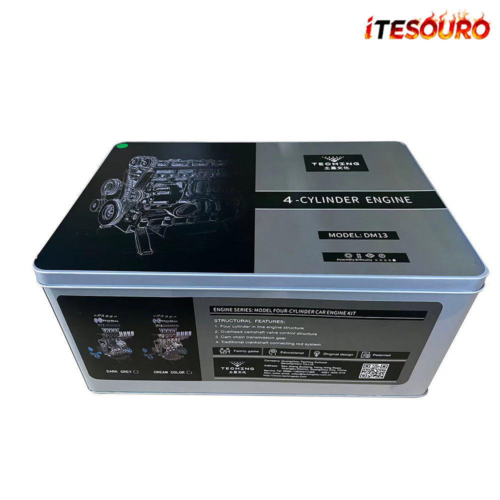 NikolaToy™ TECHING L4 Car Engine Model Full Metal Assembling Four-cylinder Building Kits