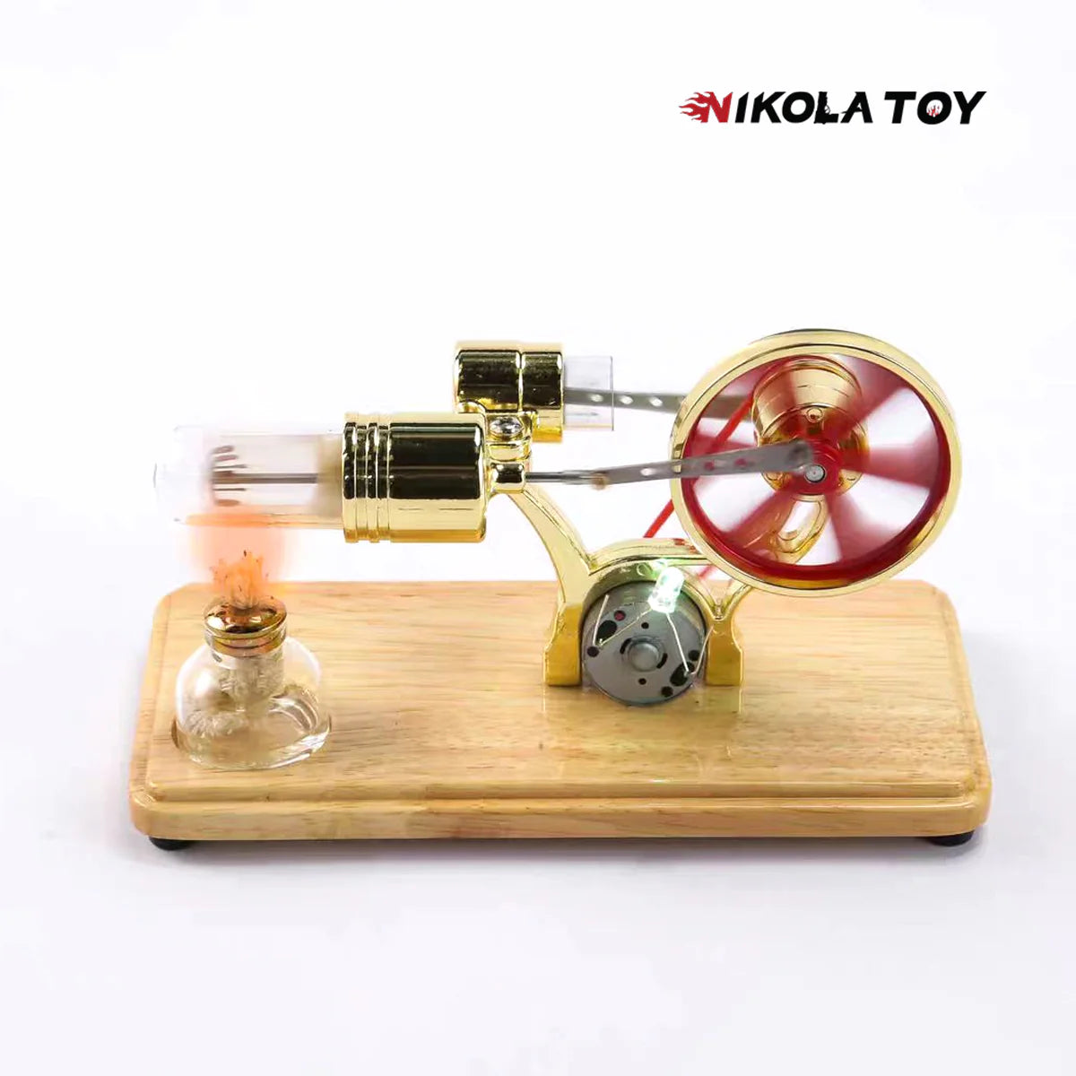 NIKOLATOY® Bamboo based single cylinder Stirling engine