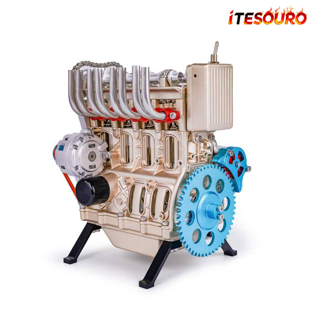 NikolaToy™ TECHING L4 Car Engine Model Full Metal Assembling Four-cylinder Building Kits