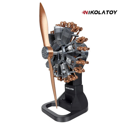 NIKOLATOY®Highly restored 9-cylinder Radial engine model
