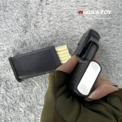 NikolaToy™ Gun type cigarette lighter with 3 replaceable magazine clips