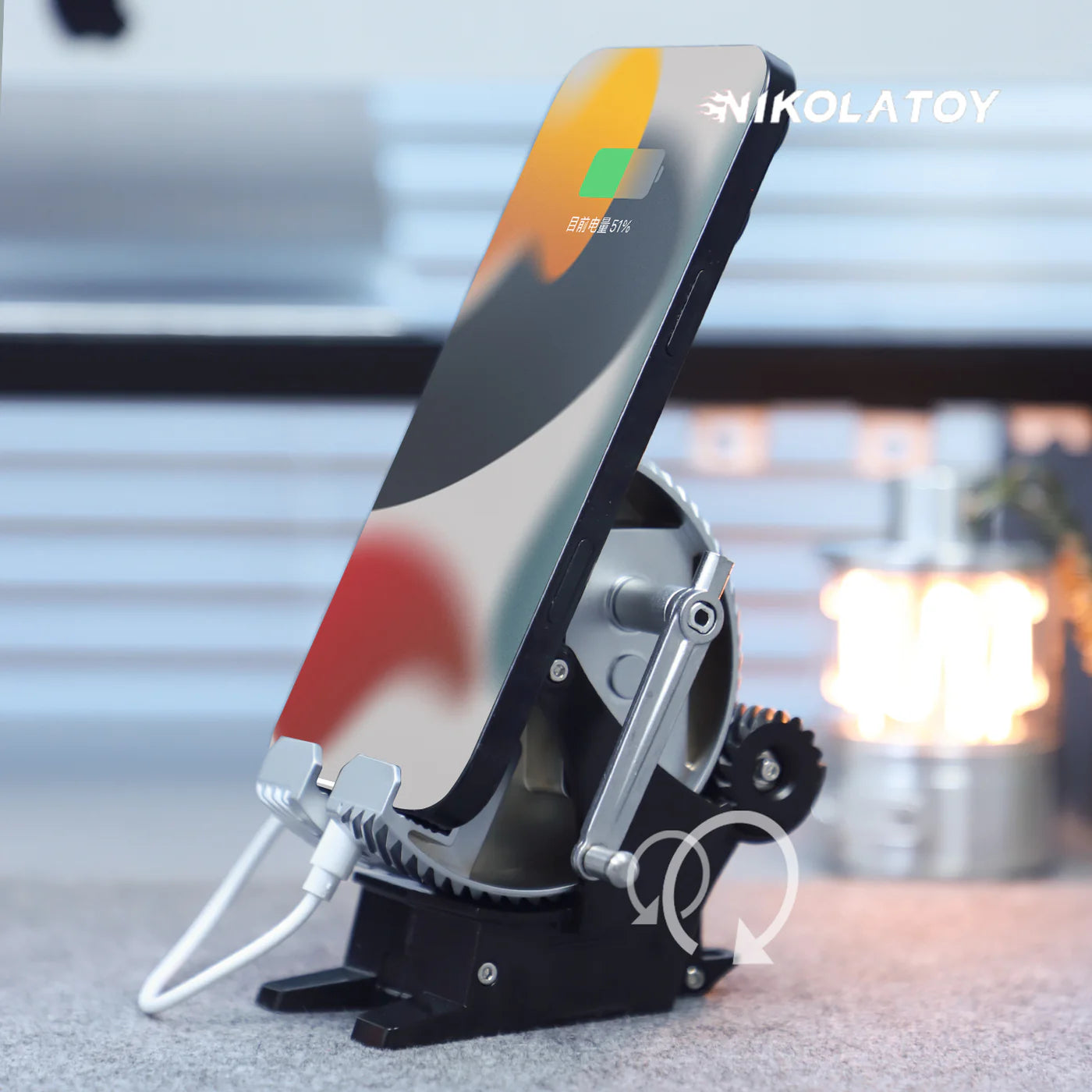 NIKOLATOY®Alloy mechanical multifunctional rechargeable mobile phone holder